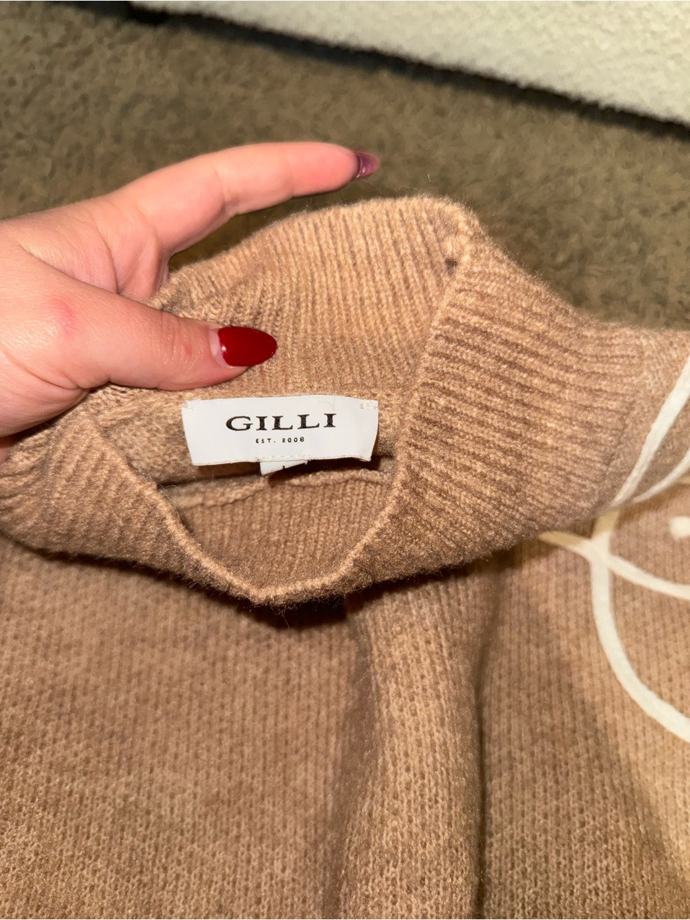 Gilli Camel Ribbed Turtleneck